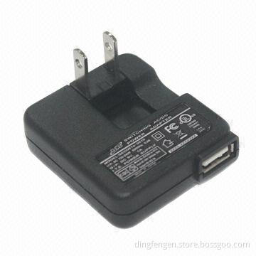 Folding US plug power charger, 5V/1.0A, for USA or Japan